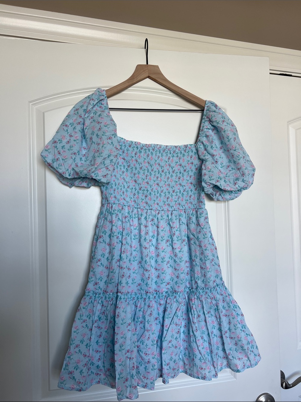Women’s light blue floral dress